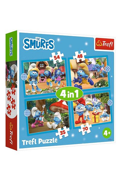 Trefl Trefl 4 in 1 children's puzzle - Smurf Village