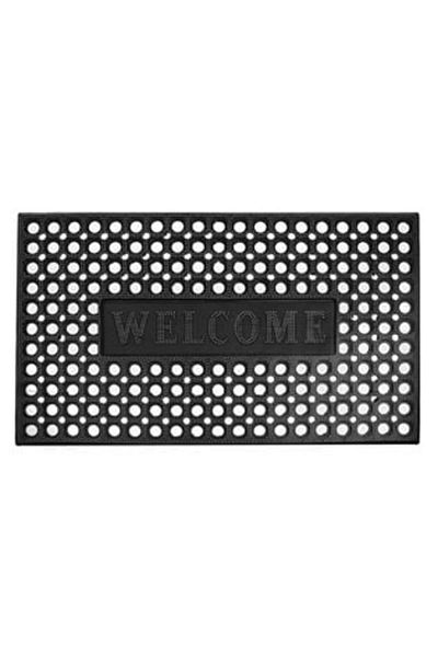 Jumbo Entrance Mat Black Rubber with Perforated Home Design 75 x 45 cm