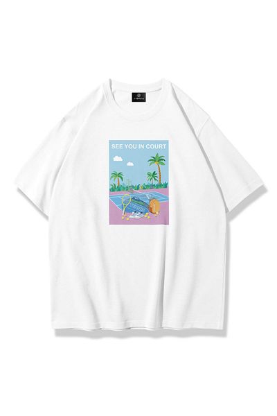 Trendiz Unisex See You in Court Tshirt Λευκό