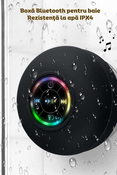 clickzu Clickzu Bluetooth speaker, waterproof IPX4, suction cup, RGB LED, handsfree, 3W, bath/shower
