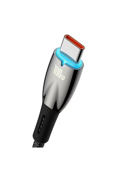 Baseus Baseus Glimmer Series USB-A - USB-C Data and Charging Cable, 100W, 2m, Black CADH000501