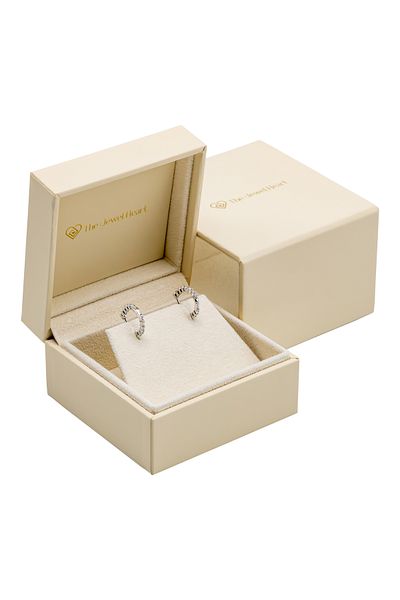 The Jewel Heart Crystal Earrings - 925 Silver