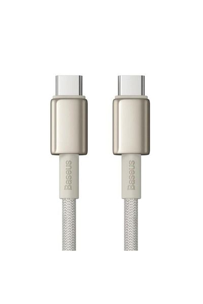 Baseus Cablu Date si Incarcare USB-C - USB-C Baseus Tungsten Gold, P10319800G21-00, 100W, 1m, Auriu