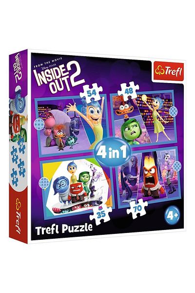Trefl Trefl 4 in 1 Disney Inside out 2 puzzle, A world full of emotions, 35/48/54/70 pieces