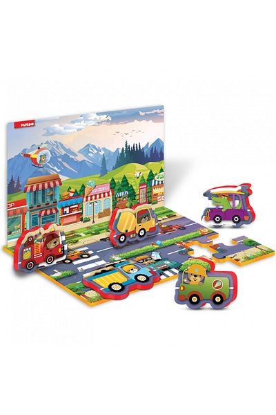 PUEDO TOYS Traffic puzzle, 17 pieces