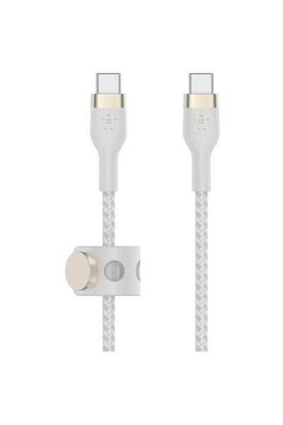 Belkin Belkin BOOST CHARGE PRO Flex USB-C to USB-C 2.0 Cable, Silicone Braided, 2M, White