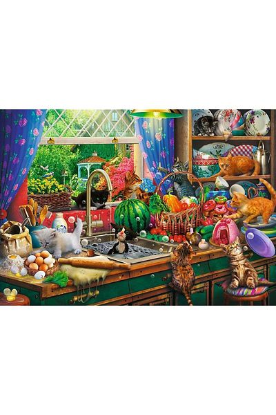 Trefl Trefl Premium Plus Puzzle - Tea Time, Cheers Cats, 1000 pieces