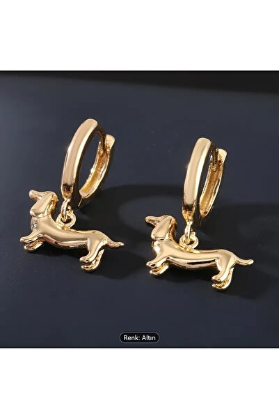 ORGANICYOU Yiwu Copper Animal Dachshund Pendant Earrings Suitable for Daily Wear