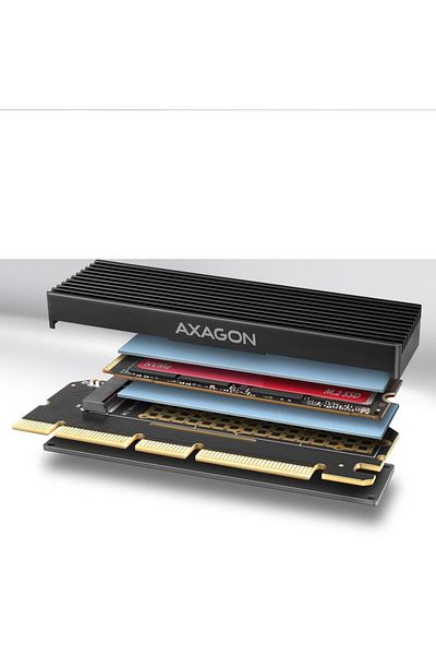 Axagon Axagon Pcie NVMe M.2 adapter, aluminum cooling with ribs, Black