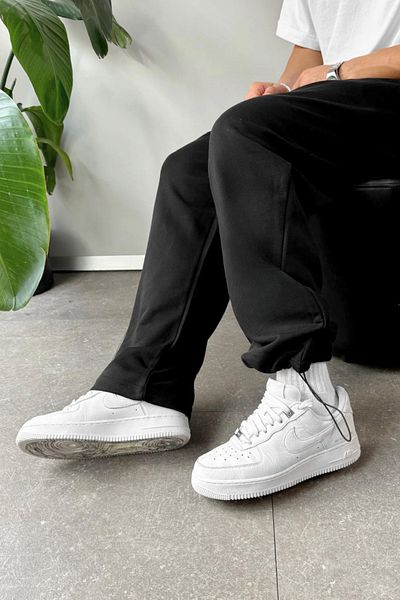 BSBSPOR Summer Baggy Style Sweatpants with Elastic Legs Black Gray Smoked
