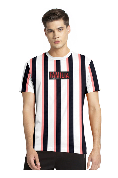 LAUREN SMITH تي شيرت رجالي كاجوال مخطط من القطن الغني - مجموعة لورين سميث للرجال