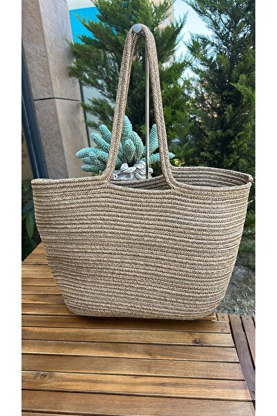 DOLCE QUEEN حقيبة كبيرة أساسية يومية بحزام كتف من القش للنساء