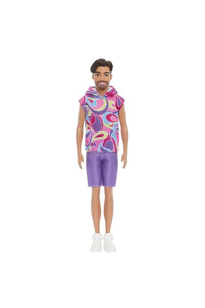 Barbie Papusa Barbie Fashionistas - Baiat brunet cu barba si tricou cu gluga