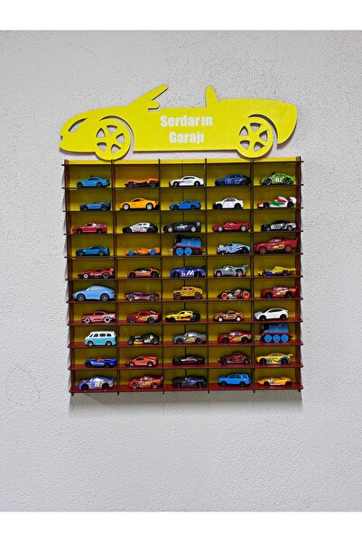 wudie Oyuncak Araba Rafı 50'li Temalı Sarı Kırmızı (hotwhels Ve Matbox Arabal...