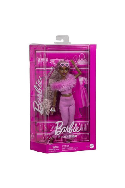 Barbie Papusa Barbie - Deluxe Style, cu Salopeta Roz Si Par Impletit