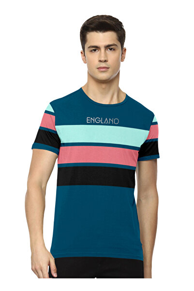 LAUREN SMITH تي شيرت رجالي كاجوال مخطط من القطن الغني - مجموعة لورين سميث للرجال