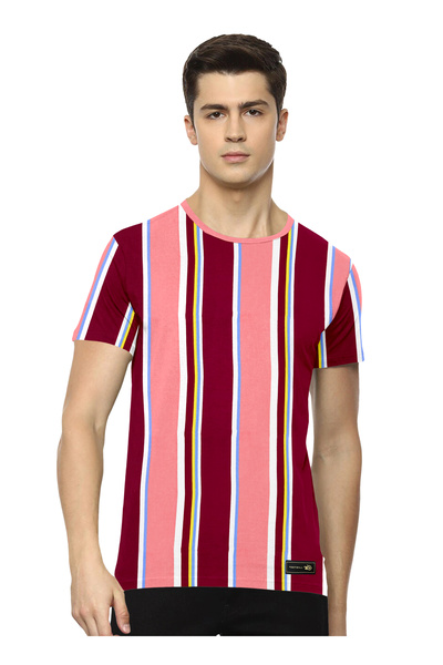 LAUREN SMITH Men’s Cotton Rich Casual Stripes T-Shirt - Lauren Smith Men’s Collection