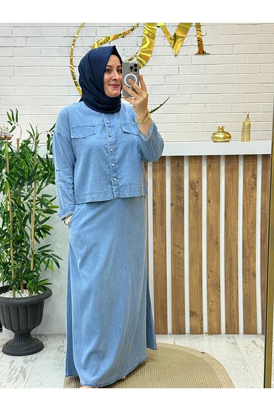 Meryemce Butik Jeans Suit with Skirt