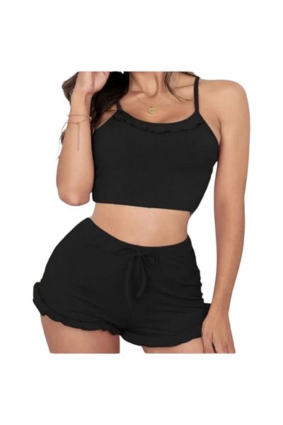 Star Fashion Women's summer pajamas, 2 pieces, bustier and shorts