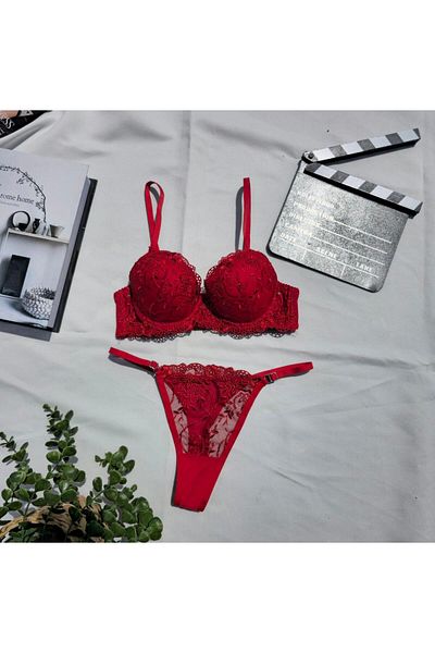 CES'Y LİNGERİE Sexy Daily Stylish Bra Set with Tight Supported Push-Up Bones