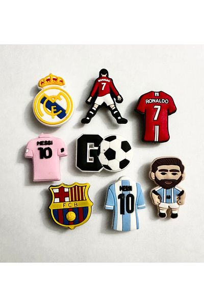 marimari 8 Pieces of Crocssüs Slipper Ornament Messi & Ronaldo Are Imported Products