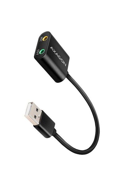 Axagon Adaptor AXAGON ADA-12, 1x USB, 2x Jack 3.5 mm (Negru)
