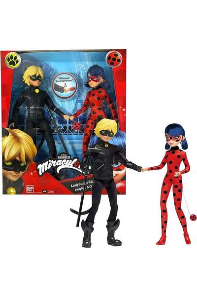 Miraculous Miraculous Playmates Ladybug and Cat Noir doll set, 27 cm