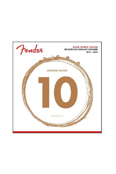FENDER 0730860402 DURA-TONE Coated Phosphor Bronze Guitar Strings – Long-Lasting, Bright Tone