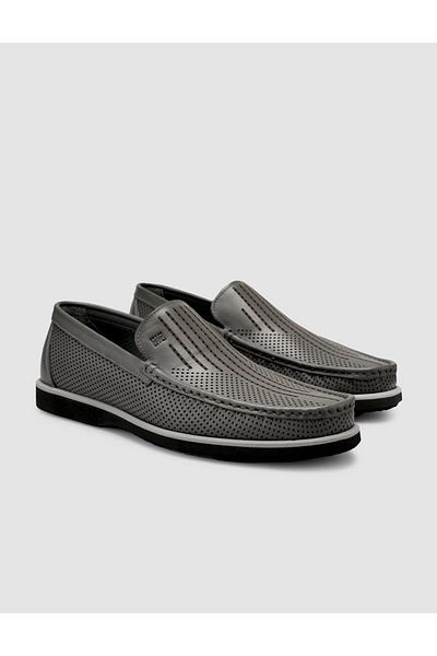 Cabani 100% Genuine Leather Gray Men's Loafer