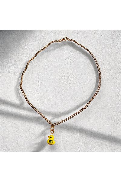 not cool. •Hooked Duck• Ceramic Duck Bead Charm Stainless Steel Basic Necklace