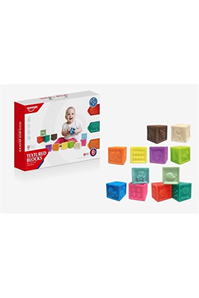 Picodino Set 12 cuburi moi pentru bebelusi – Forme si texturi diferite, culor...