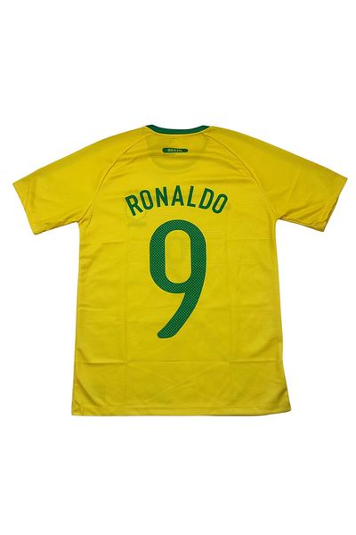 TETYS Adult 98 World Cup Brazil National Team Classic Ronaldo Nazario Nostalgia Adult Jersey