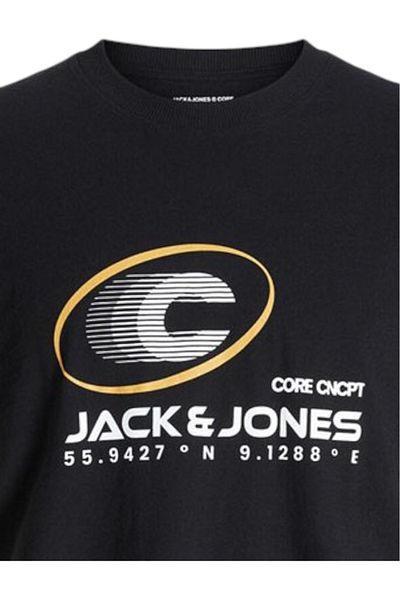 Jack & Jones Tricou JACK &JONES Vibrant Crew Neck AW24 - 12277744-Black