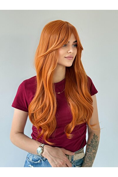 Fenomen Peruk Luxury Vip Bakır Perçemli Maşa Dalgalı Peruk