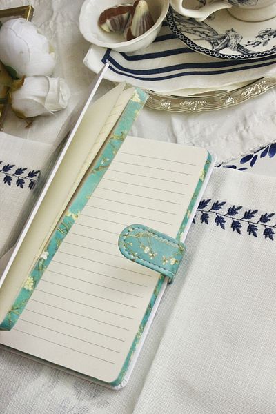 Nova Crafts White Hard Cover Van Gogh Notebook Almond Tree Van Gogh Notebook Hard Cover Magnet Notebook