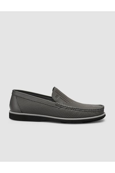Cabani 100% Genuine Leather Gray Men's Loafer