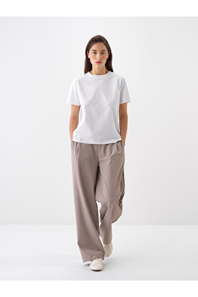 Glowery Kadın 1. Kalite %100 Pamuk Bisiklet Yaka Oversize Uzun Nefes Alabilen...