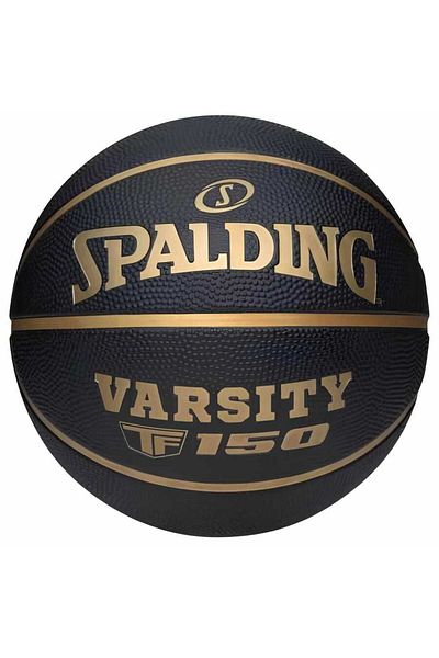 SPALDING Μπάλα μπάσκετ Varsity Black Gold TF-150 Μέγεθος: 5+ Αντλία + Πετσέτα βραχιόλι