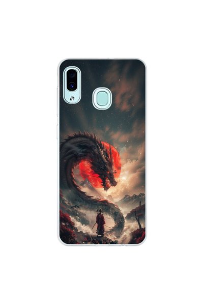 Dali Design Samsung Galaxy A30 Compatible Transparent Case Samurai 3 Design