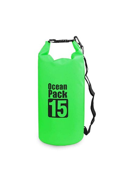 huitich 15L Fruit Green Double-Strap Waterproof Outdoor Sport PVC Bag