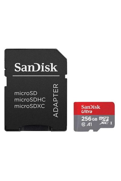 SanDisk SanDisk Ultra SDSQUAC-256G-GN6MA Memory Card, MicroSDXC, 256GB, A1, Class 10 + SD Adapter
