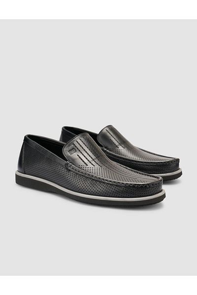 Cabani 100% Genuine Leather Black Men's Loafer