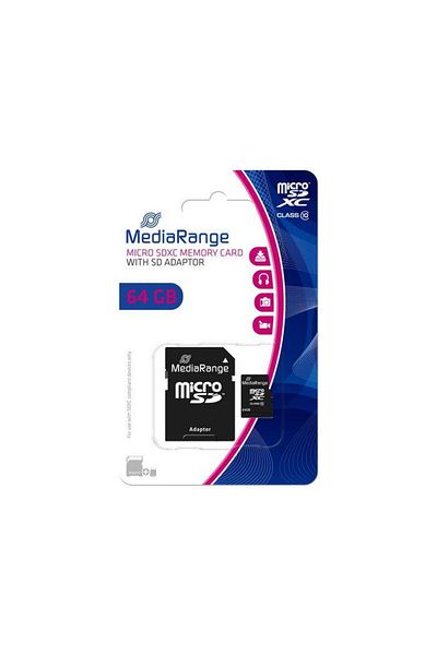 MediaRange MediaRange MR955 memory card, microSDHC, 64 GB, class 10 + SD adapter