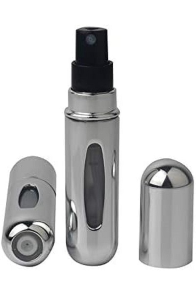 MAİN SHOP Doldurulabilir Mini Parfüm Şişesi 5 Ml - Cep Parfüm Şişesi Gümüş Re...