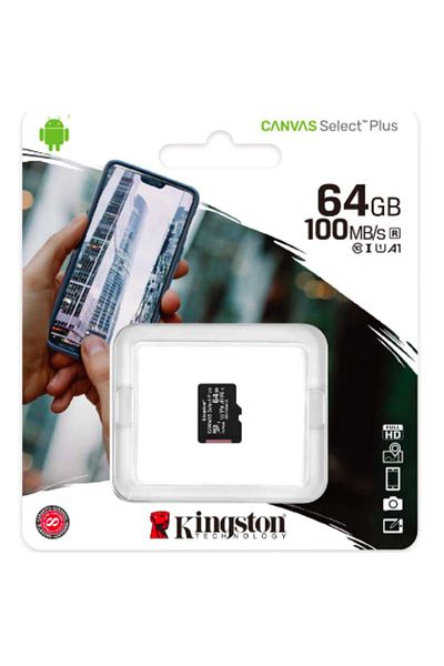 Kingston Memory card MicroSD Kingston Canvas Select Plus, 64GB, UHS-I, Class 10