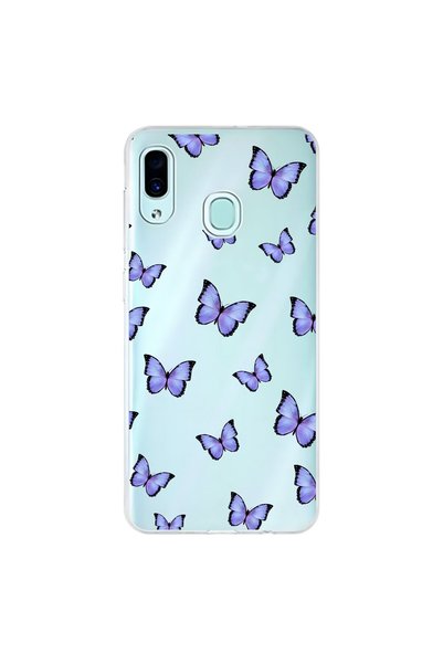 Dali Design Samsung Galaxy A30 Compatible Transparent Case Butterfly 3 Design
