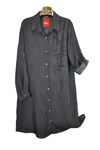 elma abone Plus Size Denim Summer Skin Sel Stone Tunic Shirt