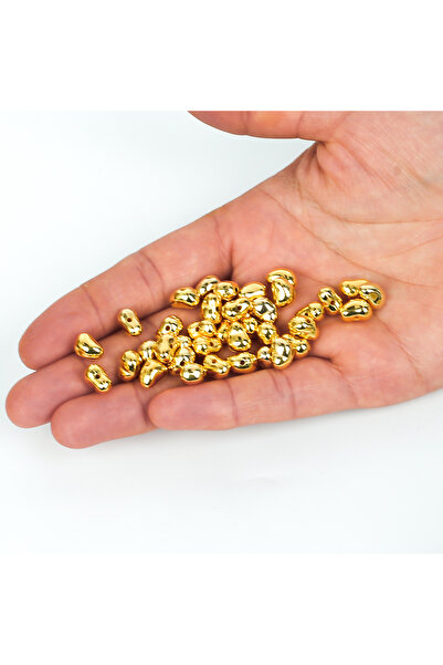 yfhobi 20 gram - 6x9 mm Gold Kaplama Kalp Desen Plastik Boncuk (20 gram - 80-...