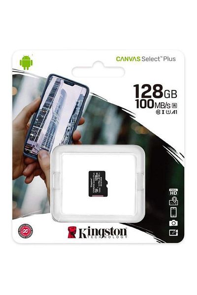 Kingston Card de memorie MicroSD Kingston Canvas Select Plus, 128GB, UHS-I, Clasa 10