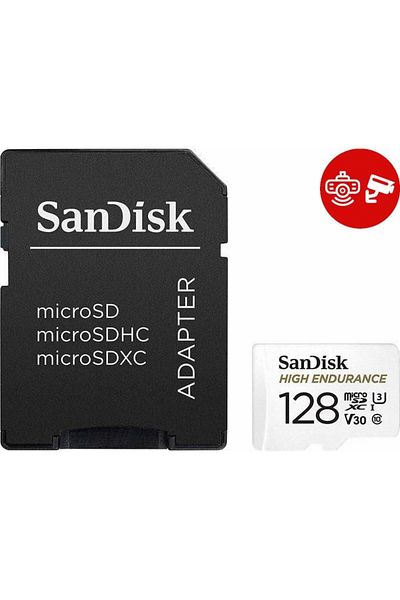 SanDisk Sandisk High Endurance Video microSDXC Memory Card, 128GB, Class 10, U3, microSD Adapter